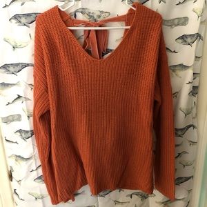 Rust Cross Back Sweater •Size XL•